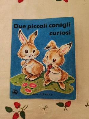 Zwei kleine neugierige Kaninchen VERLAG LITO MILANO seltene Halskette Freunde sc222