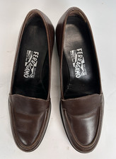 Salvatore Ferragamo Brown Leather Loafers Low Heel Made in Italy Women s Size 5