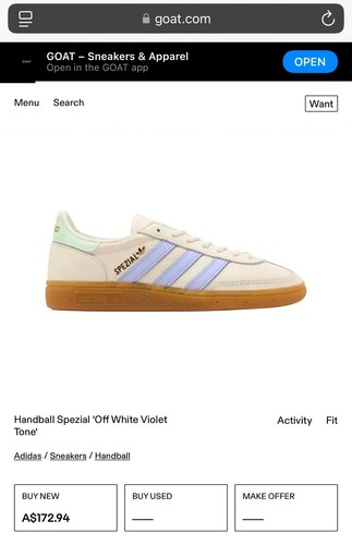 Adidas Handball Spezial Off White Violet Green Mens Size US 10 Shoes Sneakers ✅ - Picture 4 of 13