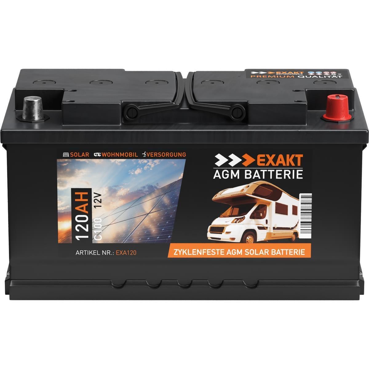 Batteria AGM 120Ah 12V per Camper e Barca foto 2