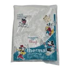 Vintage Disney Thermal Underwear Girls Pants M 4-5 NOS WDP Mickey Pre 1986