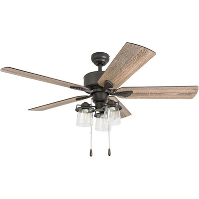 Prominence Home River Run 52'' Farmhouse Ceiling Fan with Pull Chain, Bronze