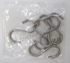 n.6 ganci barra porta oggetti cucina tubo portamestoli d.16mm nichel satinato