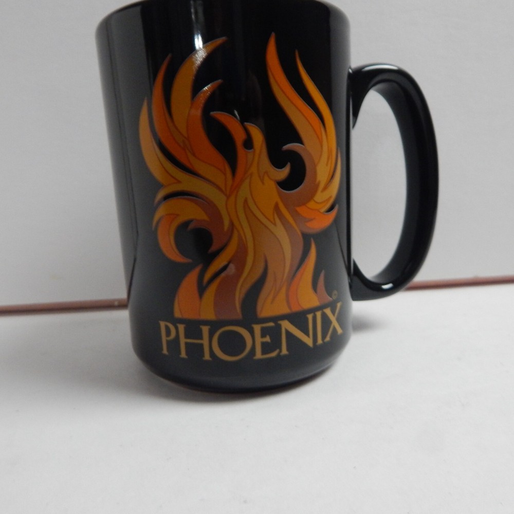 Phoenix Firebird Multicolor Ceramic Coffee Mug-black-large