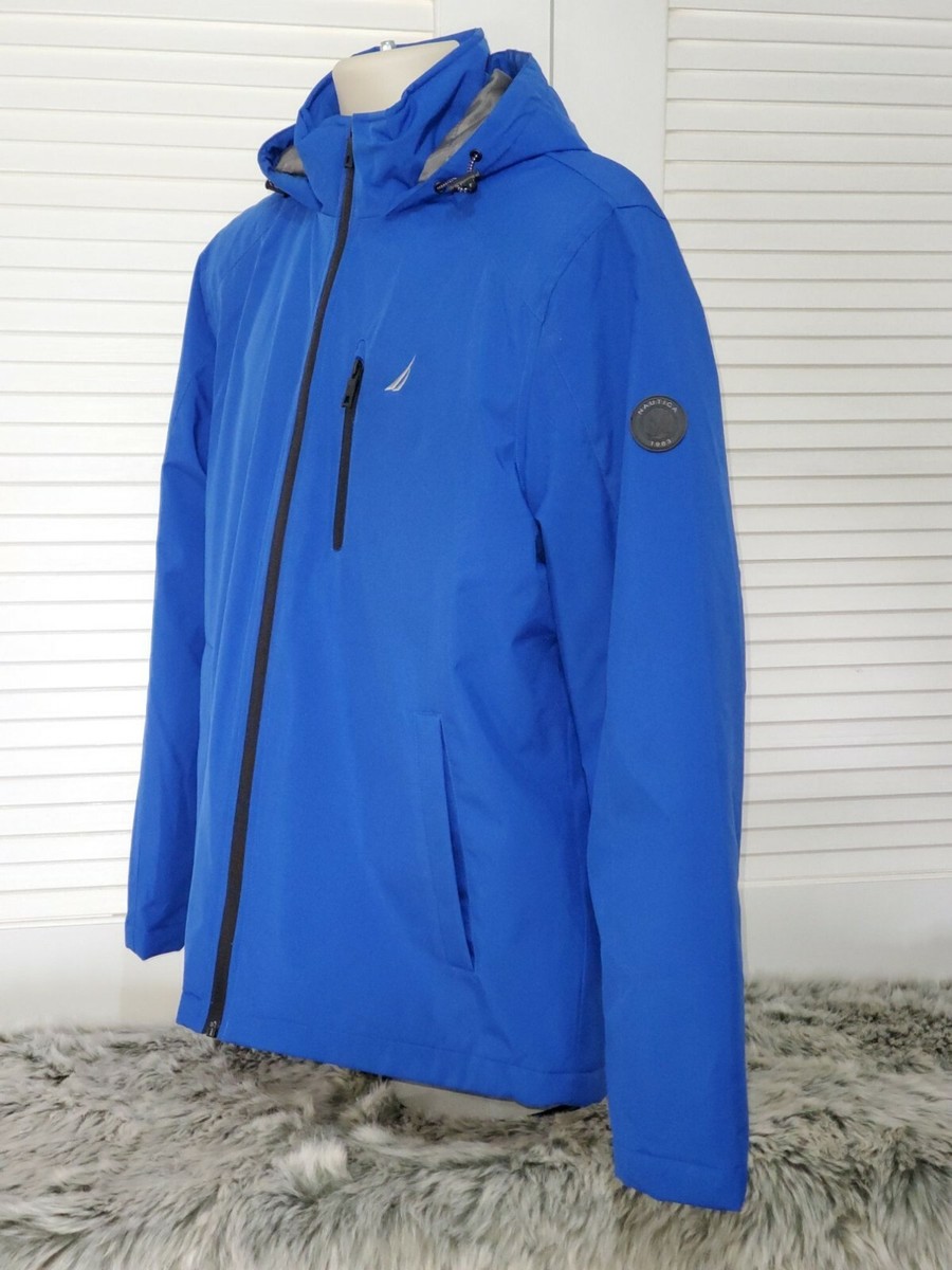 Nautica Men's Midnight Blue Puffer Jacket Water and Wind Resistant
