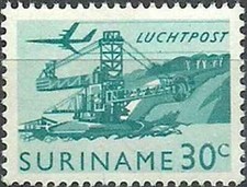 Timbre Minéraux (Bauxite) Avions Surinam PA32 ** - 87564R