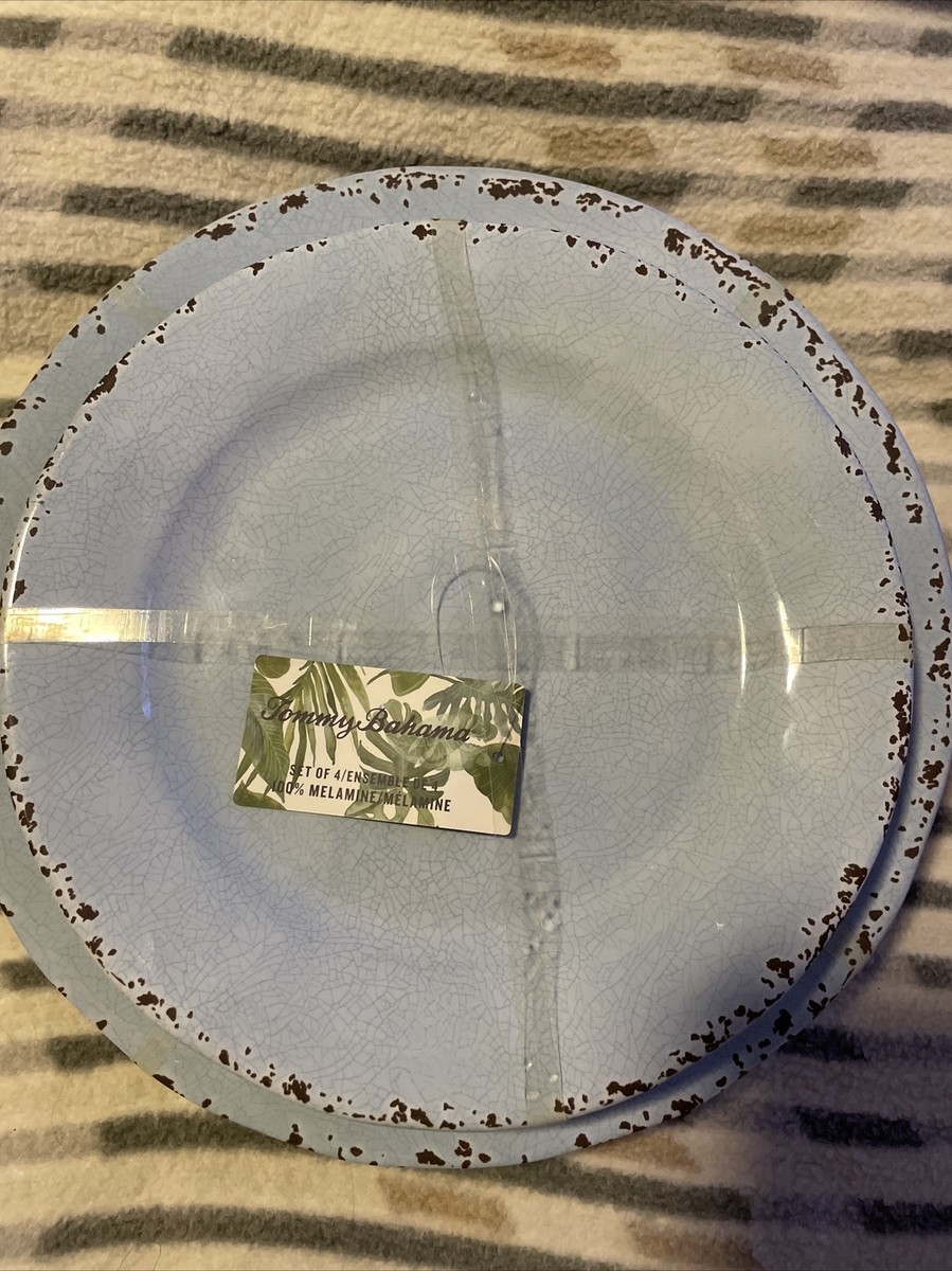 TOMMY BAHAMA MELAMINE Light Blue CRACKLE SALAD AND DINNER - Main Image