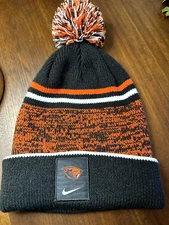 Nike Oregon State Beavers Pom Branie Hat Black & Orange One Size 