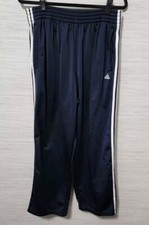 Vtg Men's Adidas Break Away Snap 3-Stripes Warm Up Pants Sz Large Navy Blue Y2K