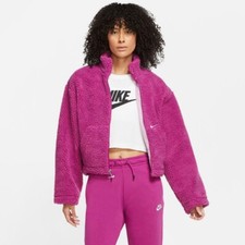 Special Offer Nike Size S Women's Sherpa Active Swoosh Cropped Jacket DM1763