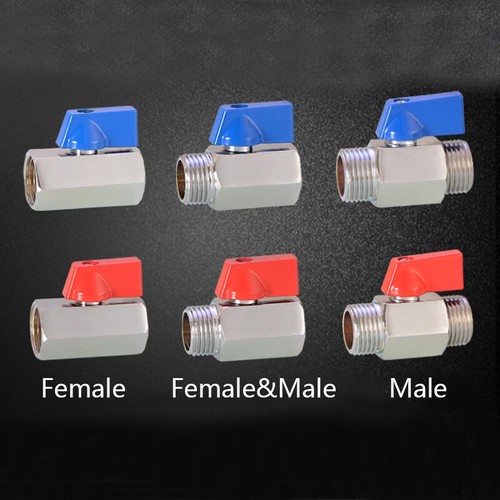 Mini Ball Valve 9.5/12.7/16.5/20mm Male/Female Air Gas Water Fuel Brass Shut Off - Picture 2 of 34