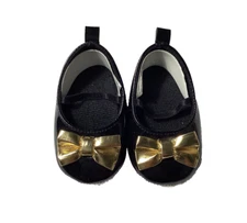 Little Treasure Girls Black Shoes Size 0-6M