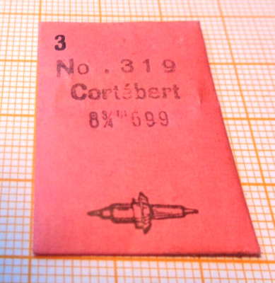 3 Unruhwelle Cortebert 8 3/4´´ 699  DCN 319 neuwertig ältere Lagerware