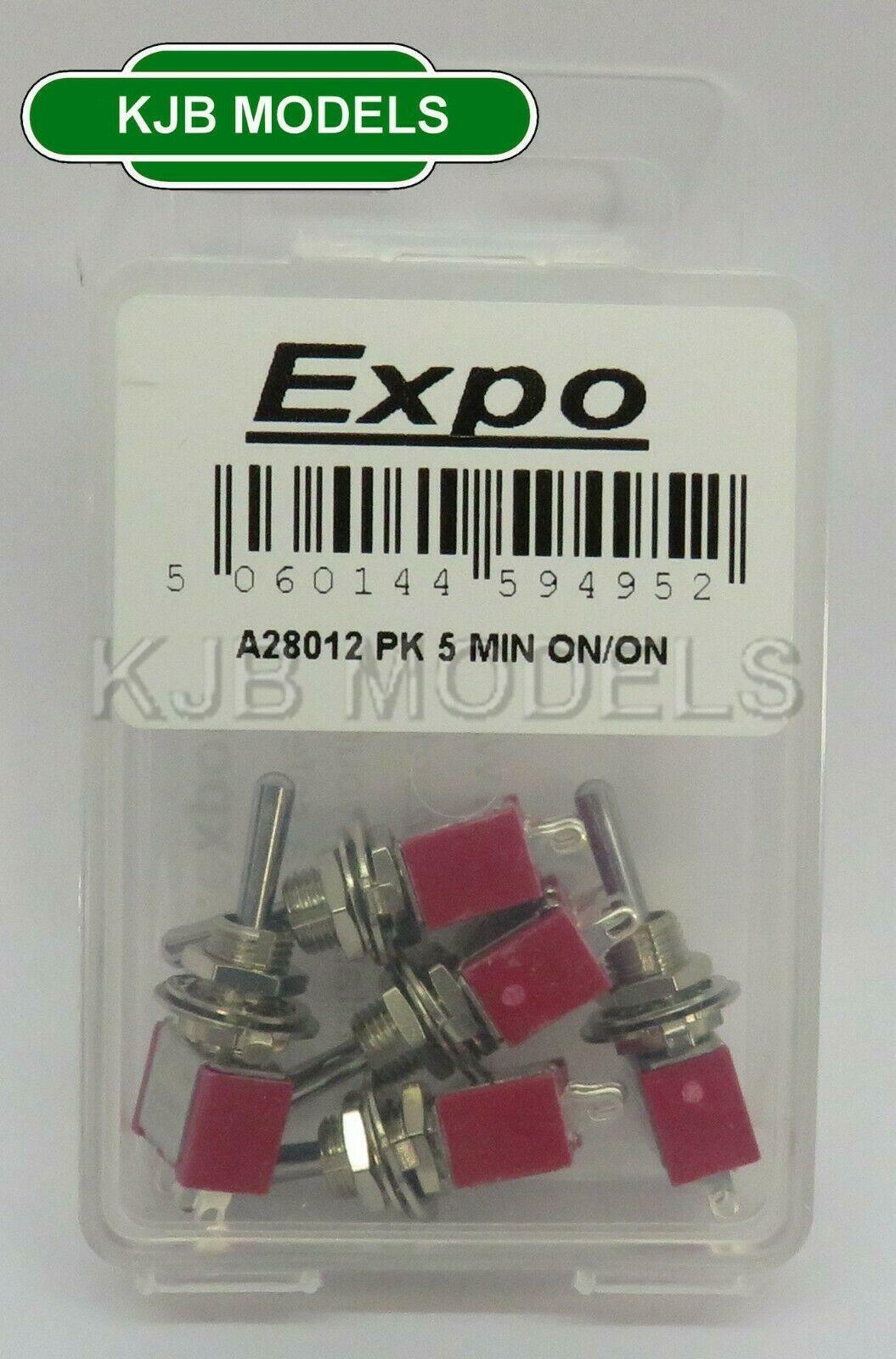 BNIB EXPO A28012 5pk SPDT Miniature Changeover switches ON/ON - Electronics