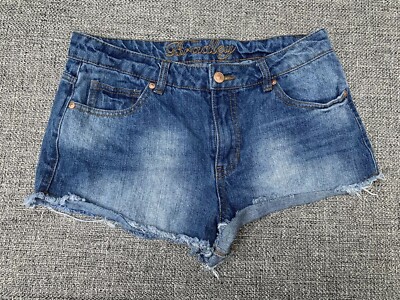 DELIA'S BRADLEY Junior Jean Shorts Size 11/12 Denim Distressed Frayed