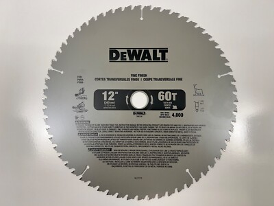 DEWALT DW3126 12'' 60 Tooth ATB Crosscutting Miter Saw Blade