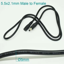 1pc 3.3FT/1M 18AWG DC Power 5.5x2.1mm Male To Female Extension Adapter Cable