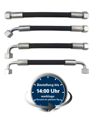 Hydraulikschlauch 8L (M14x1,5) NW6 DKOL/90/45 IG SW17 - Länge+Anschlüsse wählbar