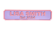 3D Personalised Street Sign, Home, Gift For All Occasions Pink & Lavender