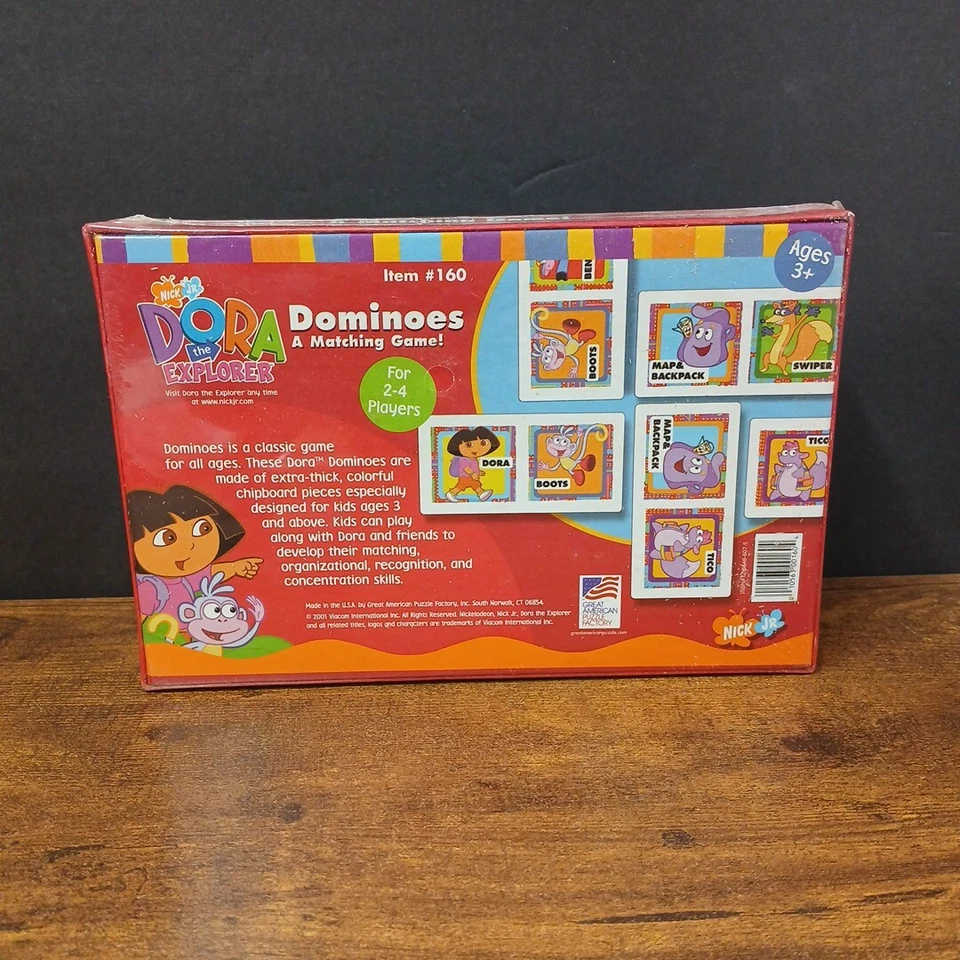 Dora the Explorer Dominoes Matching Game #160 Nick Jr. Sealed  Vintage 2001 NOS - Image 2 of 4