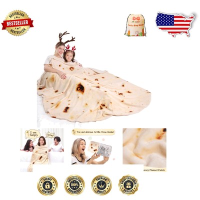 Realistic 80'' Burritos Tortilla Blanket - Perfect for Camping and Cozy Moments