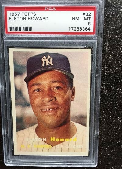 1957 Topps #82 Elston Howard PSA 8 NM-MT New York Yankees
