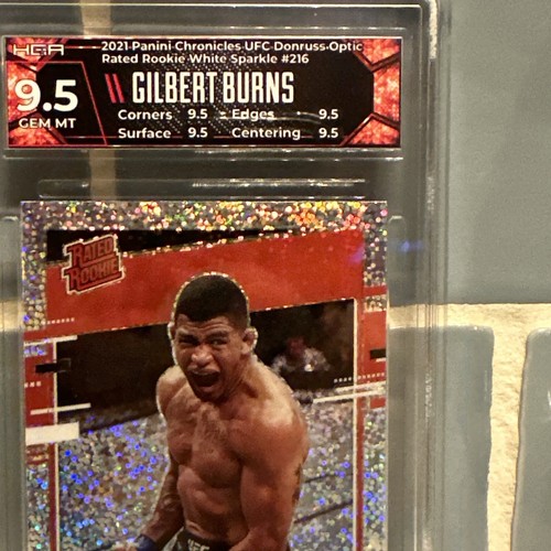 Gilbert Burns - 2021 Chronicles UFC Optic White Sparkle Rated Rookie #216 GEM MT - Picture 11 of 24