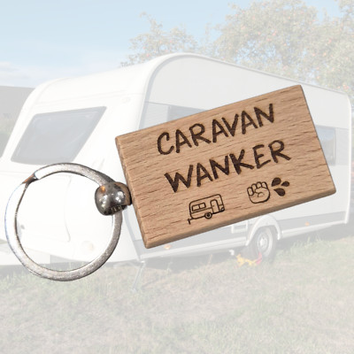 Wohnwagen Wichser Schlüsselanhänger Geschenk Holz Gravur Key Chain Geschenk für Wohnwagenbesitzer