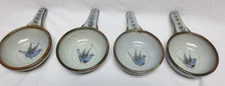TONALA El Palomar 4 Handled Soup bowls Ken Edwards Blue Bird/Butterfly Mexico #1