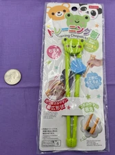 Daiso Frog Themed Plastic Training Chopsticks - Hop into Chopstick Mastery!
