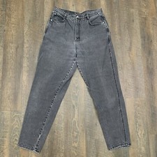 PS GITANO - Vtg 80s-90s Womens High Waist Tapered Mom Faded Black Jeans, Sz 18