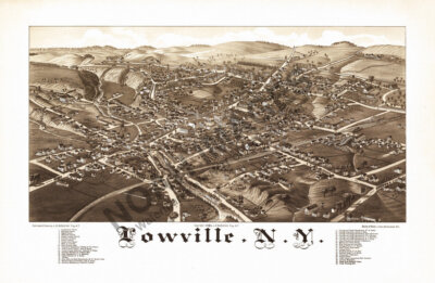 Panoramic Map of Lowville NY 16x24