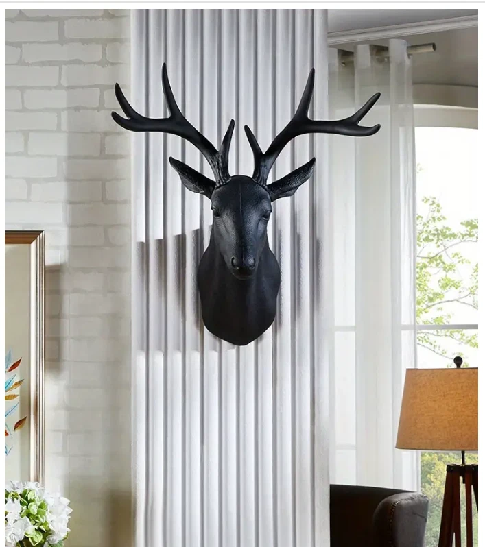 XXL Hirschgeweih Hirschkopf Wand Deko Jagd Geweih Skulptur Wand Dekoration - Bild 3 von 4