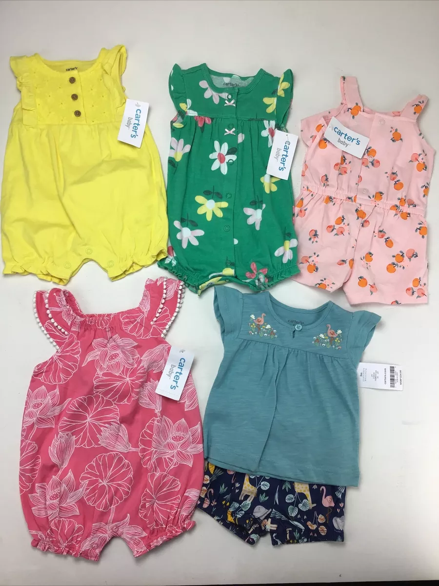 Lot Of Baby Girl Summer Clothes Size 3 Months. Carter s Onepieces Shorts. New