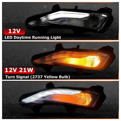 For 2019 2022-2023 Chevy Malibu Front Left Fog Light Turn Signal Lamp w/LED DRL - Picture 2 of 19