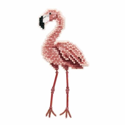 Flamingo Beaded Cross Stitch Kit Mill Hill 2010 Spring Bouquet