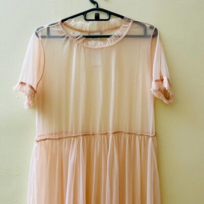 light pink checkered dress Pink Gingham Smocked Mini Dress| Arkiive Red / L main image 1