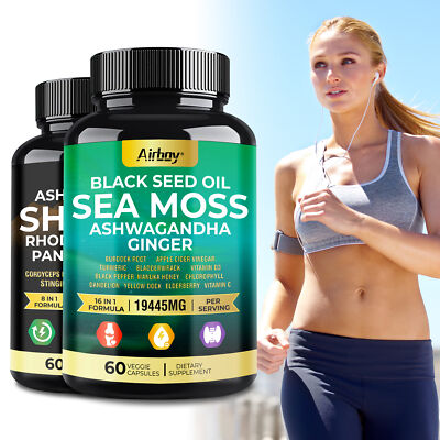 Sea Moss & Shilajit (Black Seed Oil, Turmeric, Ashwagandha, Ginger, Vitamin C)