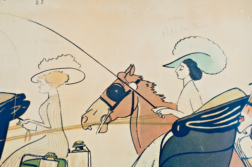 SEM au bois ou Le retour des courses, JOCKEY-CLUB, Mercedes, élégants, mondains - Picture 15 of 17