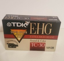 Camcorder Tape VHS-C TDK TC-30 EHG Extra High Grade Old Stock Factory