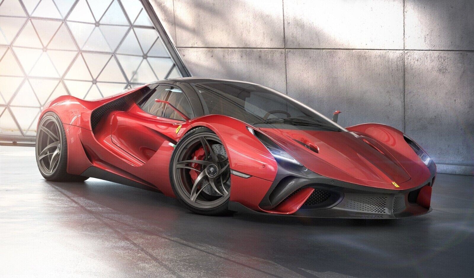 FERRARI Race Car Racing Hypercar Concept Red Custom Built LARGE 1:12SCALE MODEL
