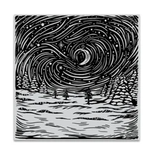 Hero Arts "ETCHED WINTER SCENE" Background Cling Bold Prints Stamp 6"x6" 2020