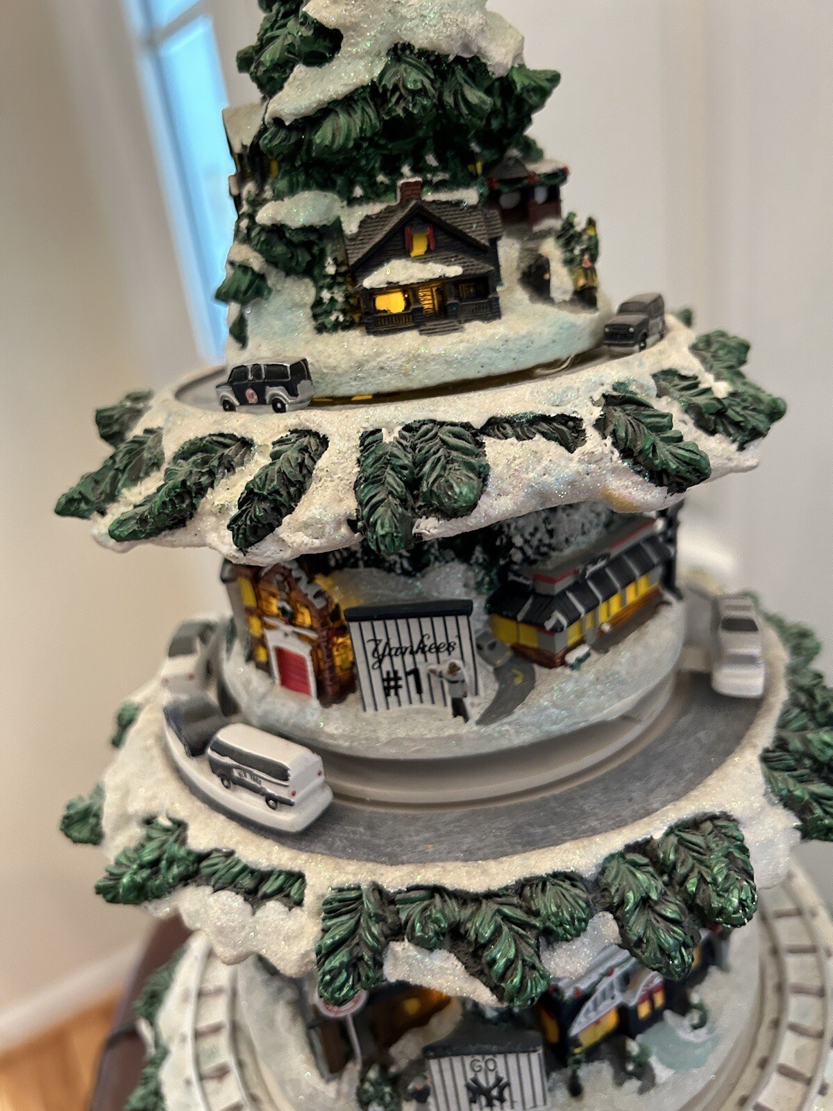 Danbury Mint Yankees Christmas Tree Village Light Up 2011 eBay