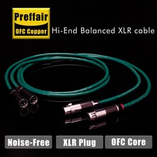 Pair HiFi 5N Signal Wire OFC XLR Cable Male to Female Carbon Fiber Connector NEW