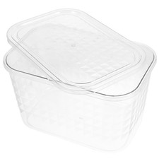  Container for Home Office Desktop Storage Boxes Bins with Lid Clear