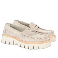 Pedro Garc a Sebas Suede Lug Sole Loafers Pumice Castoro Gray Taupe Size 7.5