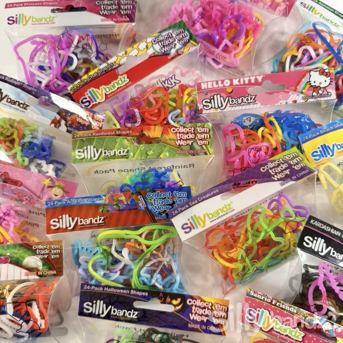 PICK & CHOOSE Sillybandz 24 Pack Shaped Silicone Bracelets