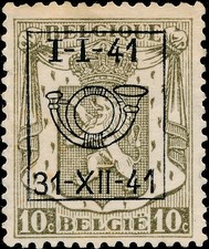 Zgrill89 Belgium Precancel Stamp Coat of Arms 1941 MNG