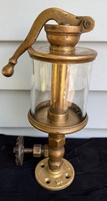 Lg Lunkenheimer ALPHA NO. 6 Brass Pumper Swing Top Oiler Antique Steam Engine
