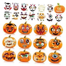 36 Pack Halloween Pumpkin Decorating Craft Stickers 36 horror pumpkin stickers